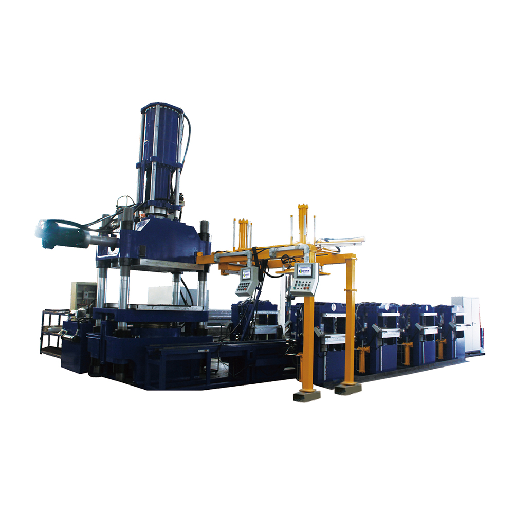 Automatic rubber injection solid tire production line